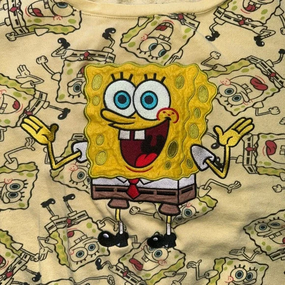 SpongeBob SquarePants Graphic Yellow Crewneck Sweater - Picture 4 of 4